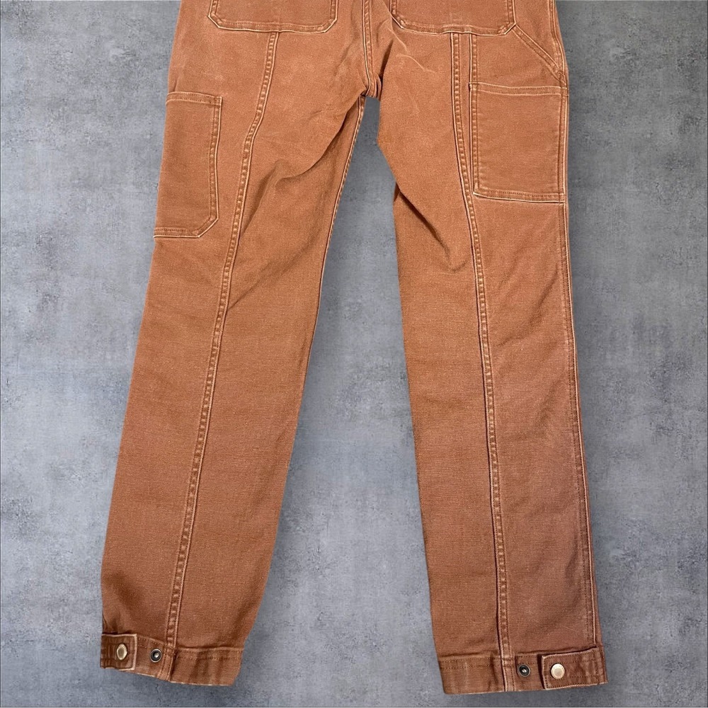 Duluth Trading Co Canvas Jumpsuit Womens 10 Rust Brown Sleeveless Workwear - Picture 7 of 8